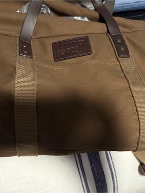 Leather-Trim Canvas Duffel Bag & Messenger Bag Brown